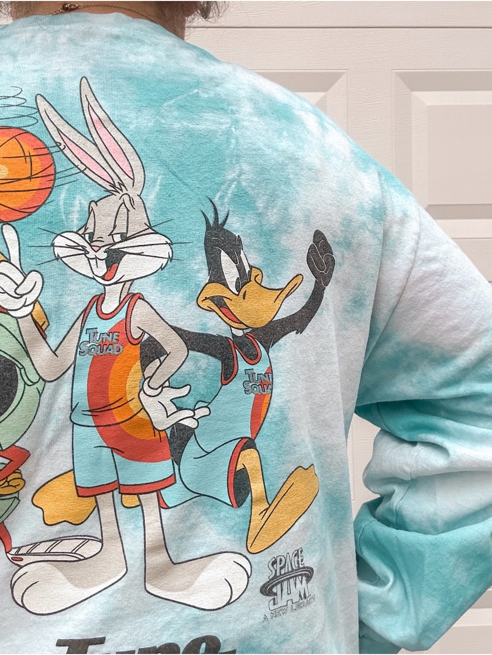 Warner Bros. Aqua Tie-Dye Looney Tunes Tune Squad Long Sleeve Top